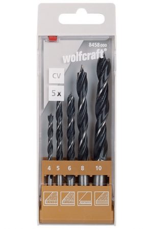 Wolfcraft Sada 5ks špirálový vrtáky do dreva CV ø4-10mm 8458000