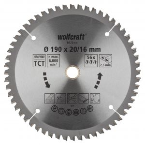 Wolfcraft pílový kotúč jemné rezy ø190x20,16 Z56 6623000