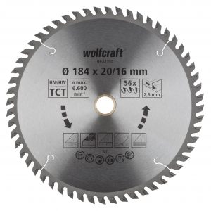 Wolfcraft pílový kotúč čisté rezy ø184x20,16 Z56 6632000